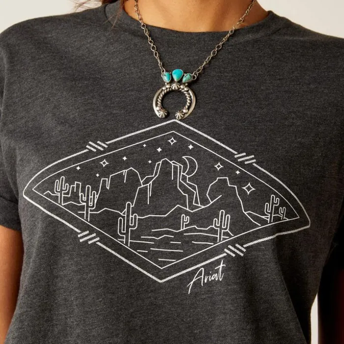 TShirts and Tops Women Ariat Ariat Desert Diamond TShirt Charcoal Heather TShirts and Tops Women Ariat Ariat Desert Diamond TShirt Charcoal Heather