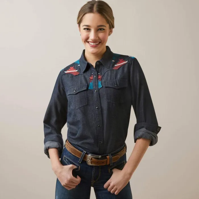 TShirts and Tops Women Ariat Dutton Shirt Rinsed