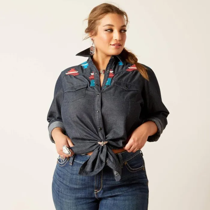 TShirts and Tops Women Ariat Dutton Shirt Rinsed TShirts and Tops Women Ariat Dutton Shirt Rinsed