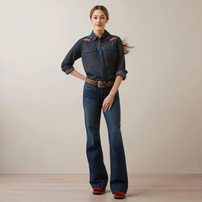 TShirts and Tops Women Ariat Dutton Shirt Rinsed TShirts and Tops Women Ariat Dutton Shirt Rinsed