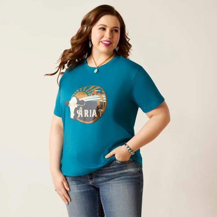 TShirts and Tops Women Ariat Heartland Tee Deep Lagoon