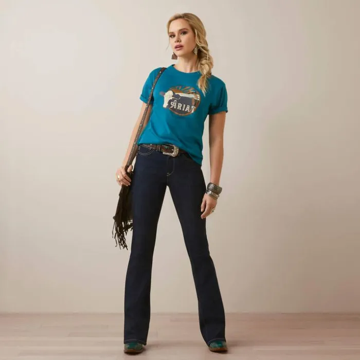 TShirts and Tops Women Ariat Heartland Tee Deep Lagoon