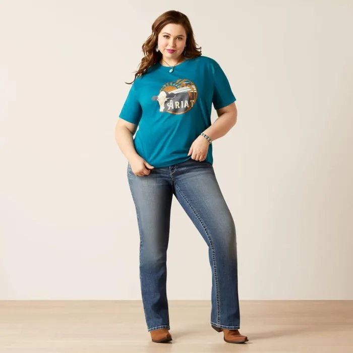 TShirts and Tops Women Ariat Heartland Tee Deep Lagoon