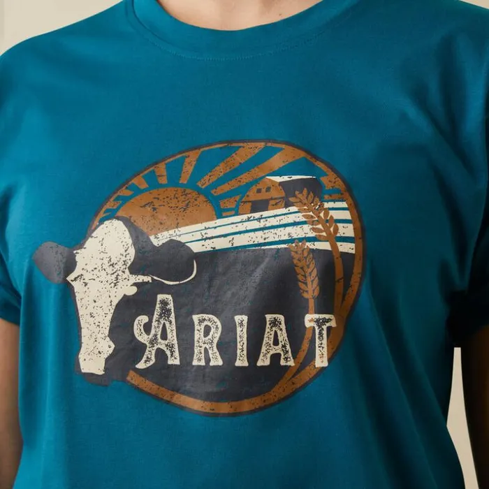 TShirts and Tops Women Ariat Heartland Tee Deep Lagoon