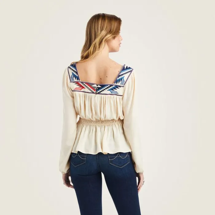 TShirts and Tops Women Ariat Jacquard Chimayo Top Buttercream