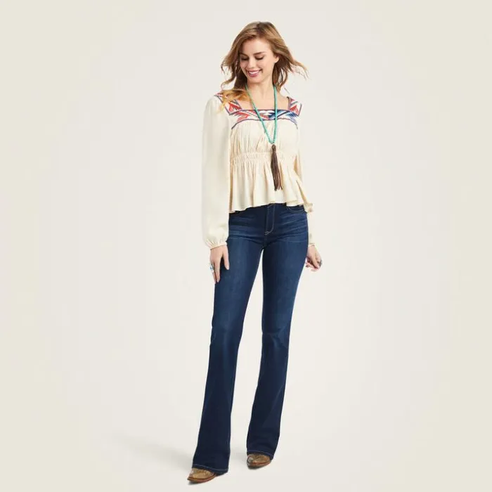 TShirts and Tops Women Ariat Jacquard Chimayo Top Buttercream