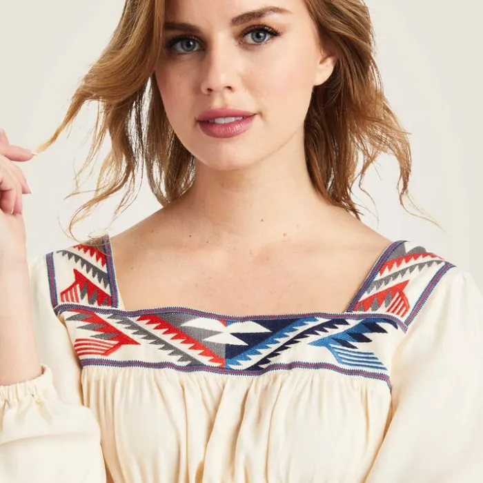 TShirts and Tops Women Ariat Jacquard Chimayo Top Buttercream