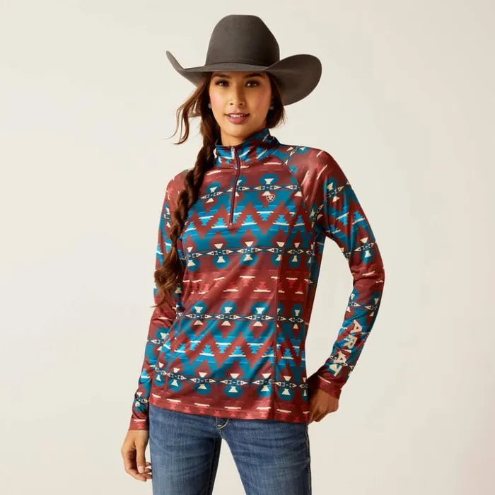TShirts and Tops Women Ariat Laguna 14 Zip Top Baja Print