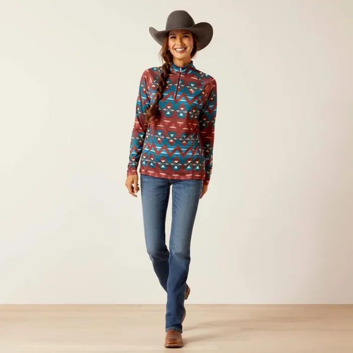 TShirts and Tops Women Ariat Laguna 14 Zip Top Baja Print TShirts and Tops Women Ariat Laguna 14 Zip Top Baja Print