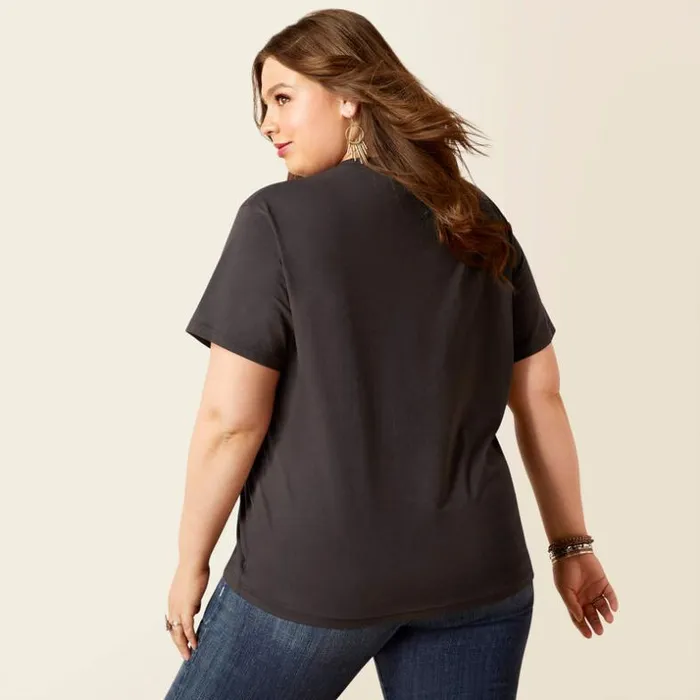 TShirts and Tops Women Ariat Patina Steer Tee Washed Black TShirts and Tops Women Ariat Patina Steer Tee Washed Black