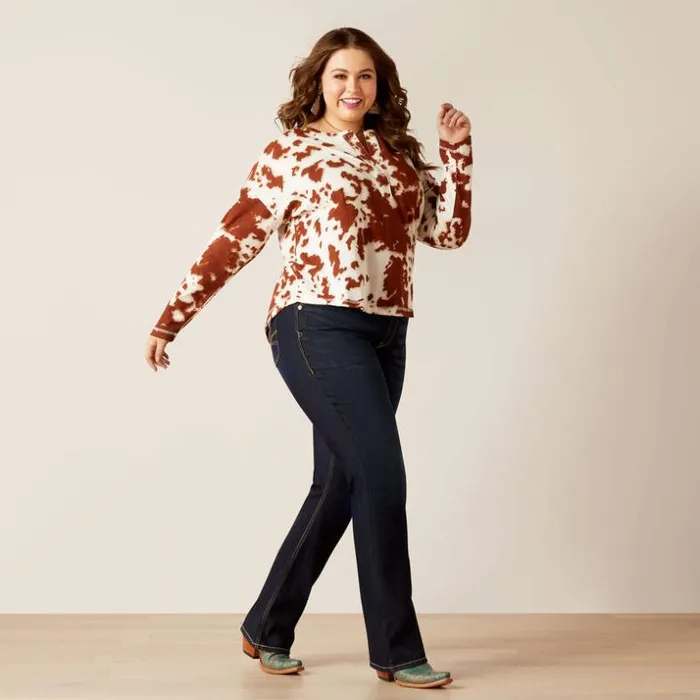 TShirts and Tops Women Ariat Relaxed Henley Top Paint TShirts and Tops Women Ariat Relaxed Henley Top Paint
