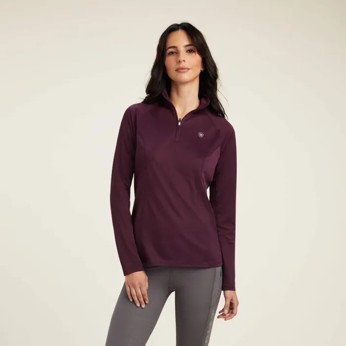 TShirts and Tops Women Ariat Sunstopper 20 14 Zip Baselayer Mulberry