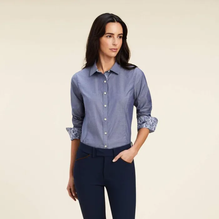 TShirts and Tops Women Ariat Tomales Shirt Navy Pinpoint