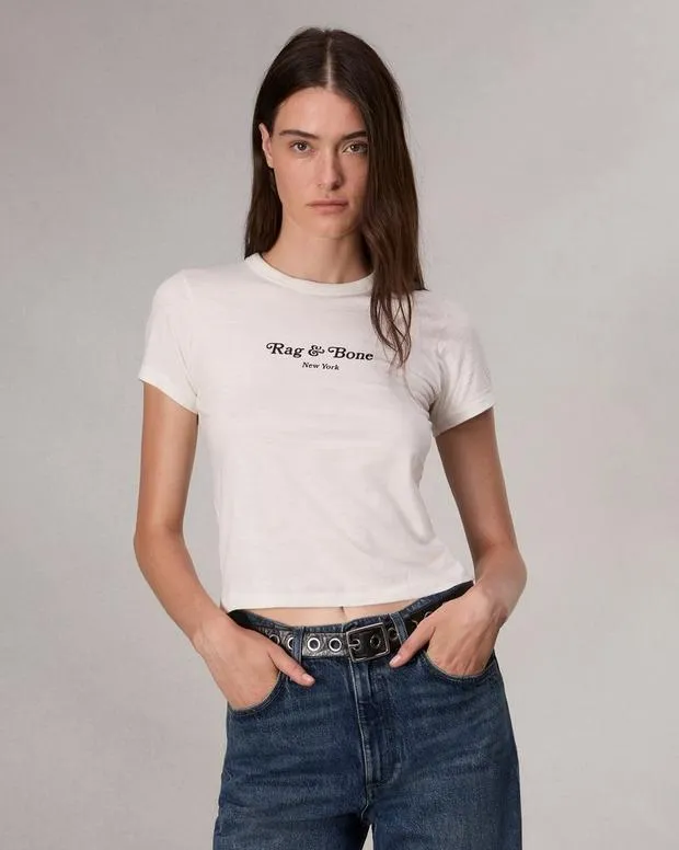 TShirts Mini Script RB Tee Ivory Multi rag and bone Women