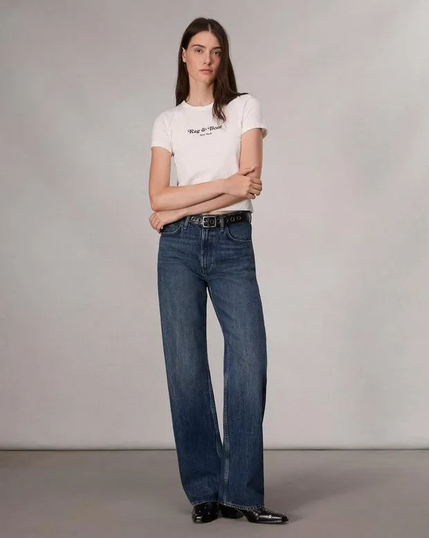 TShirts Mini Script RB Tee Ivory Multi rag and bone Women TShirts Mini Script RB Tee Ivory Multi rag and bone Women