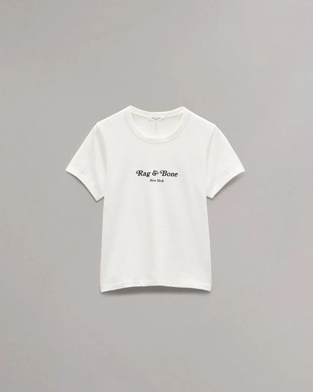 TShirts Mini Script RB Tee Ivory Multi rag and bone Women TShirts Mini Script RB Tee Ivory Multi rag and bone Women