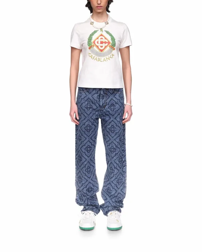TShirts Women Casablanca Paris Casa Crest TShirt TShirts Women Casablanca Paris Casa Crest TShirt
