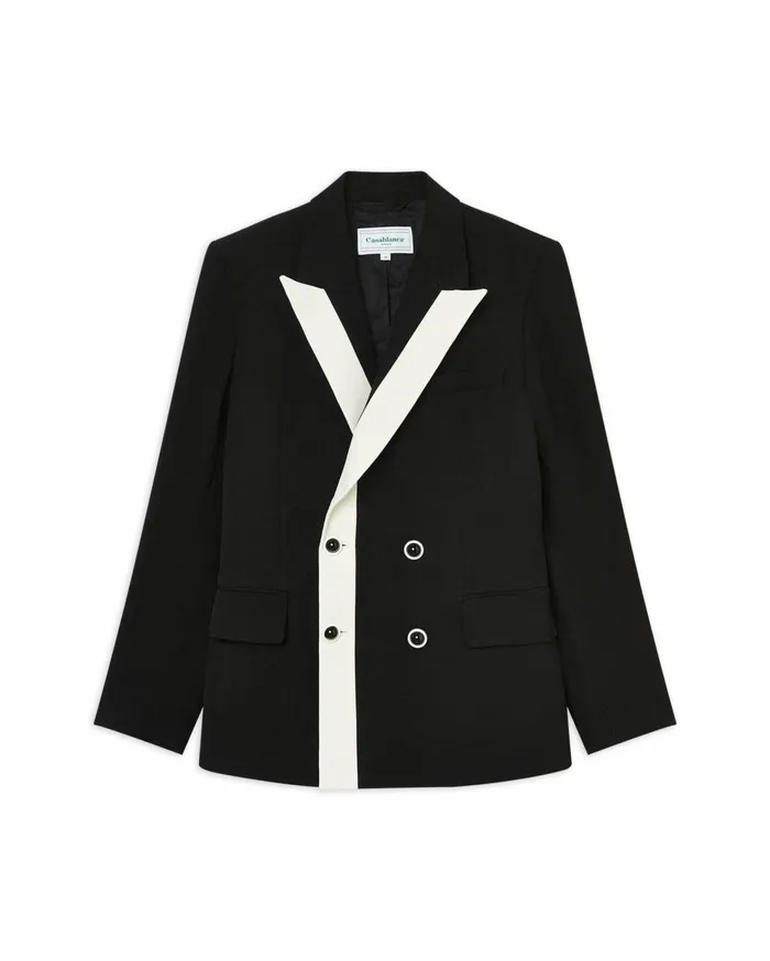 Tailoring Men Casablanca Paris Black Contrast Lapel Double Breasted Blazer