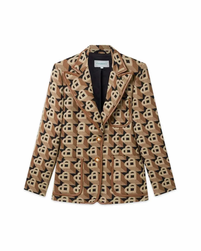 Tailoring Women Casablanca Paris Heart Jacquard Single Breasted Jacket