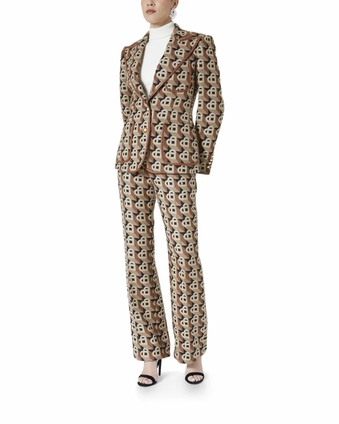 Tailoring Women Casablanca Paris Heart Jacquard Single Breasted Jacket Tailoring Women Casablanca Paris Heart Jacquard Single Breasted Jacket
