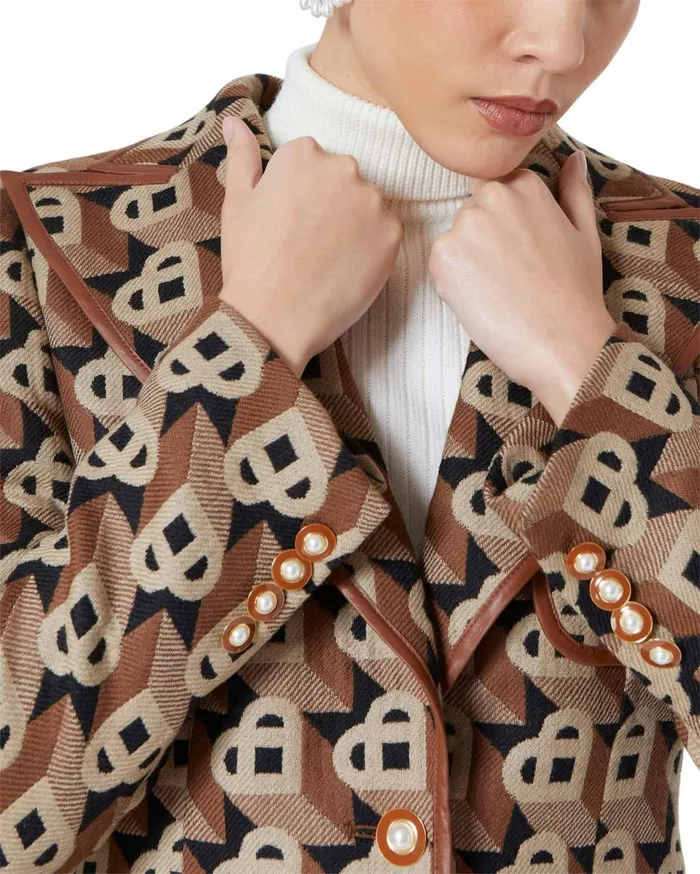 Tailoring Women Casablanca Paris Heart Jacquard Single Breasted Jacket Tailoring Women Casablanca Paris Heart Jacquard Single Breasted Jacket