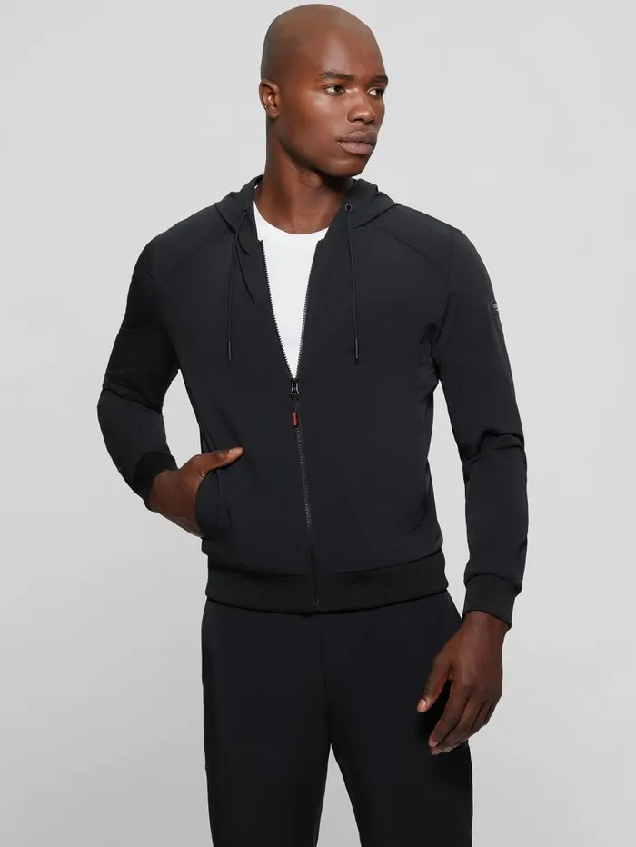 Tech Hooded Sweater Black Men Hoodies and Sweaters GUESS