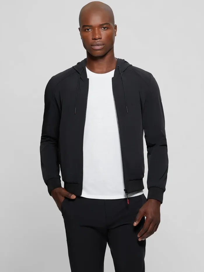 Tech Hooded Sweater Black Men Hoodies and Sweaters GUESS