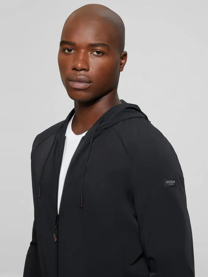 Tech Hooded Sweater Black Men Hoodies and Sweaters GUESS
