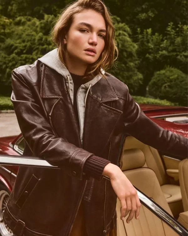 Thandie Leather Dickey Jacket Dark Chocolate Women Veronica Beard Jackets and Outerwear Thandie Leather Dickey Jacket Dark Chocolate Women Veronica Beard Jackets and Outerwear