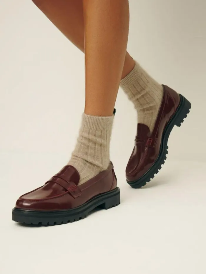 The Reformation Agathea Chunky Loafer Ruby Leather 8211 Shoes