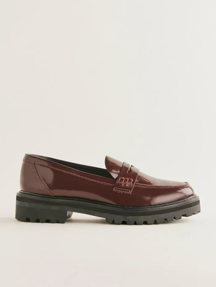 The Reformation Agathea Chunky Loafer Ruby Leather 8211 Shoes