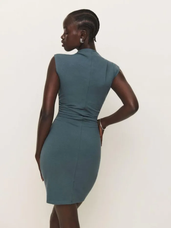 The Reformation Alden Knit Dress Slate 8211 Clothing