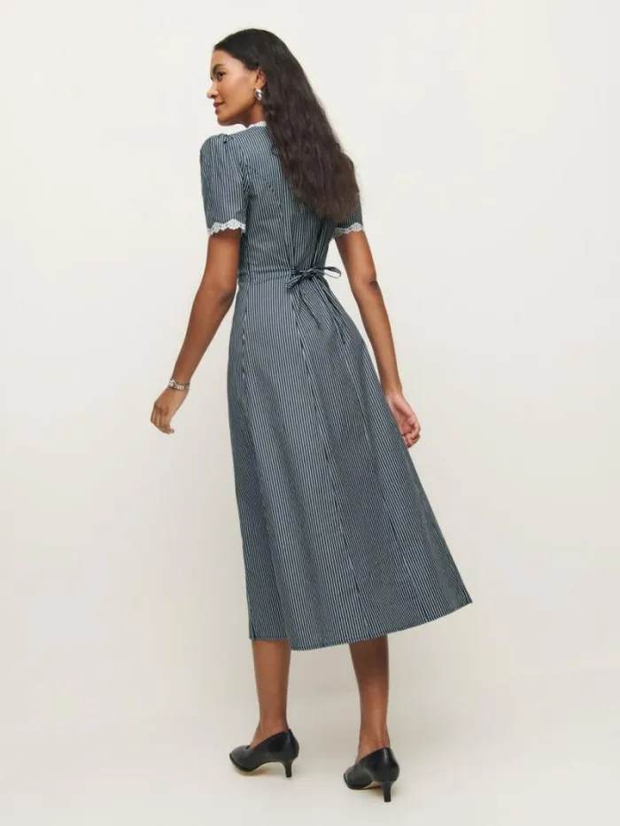 The Reformation Alida Dress Long Island Stripe 8211 Clothing
