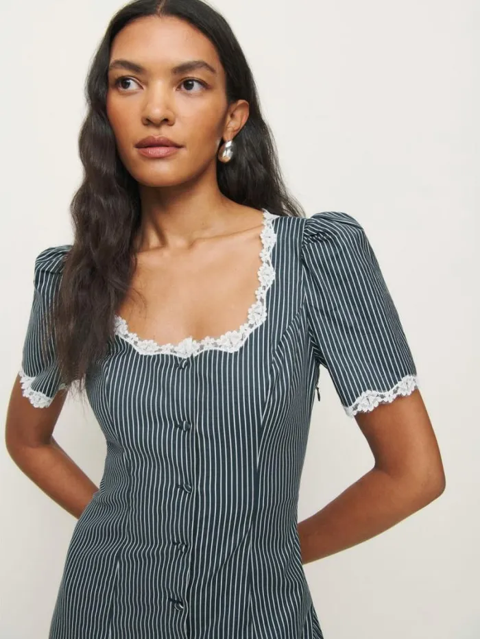The Reformation Alida Dress Long Island Stripe 8211 Clothing