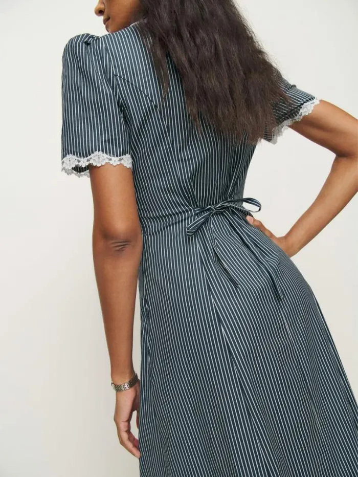 The Reformation Alida Dress Long Island Stripe 8211 Clothing