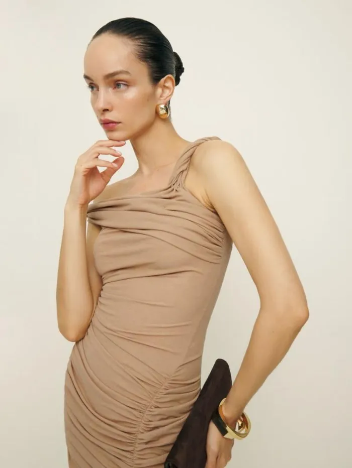 The Reformation Alycia Knit Dress Praline 8211 Clothing