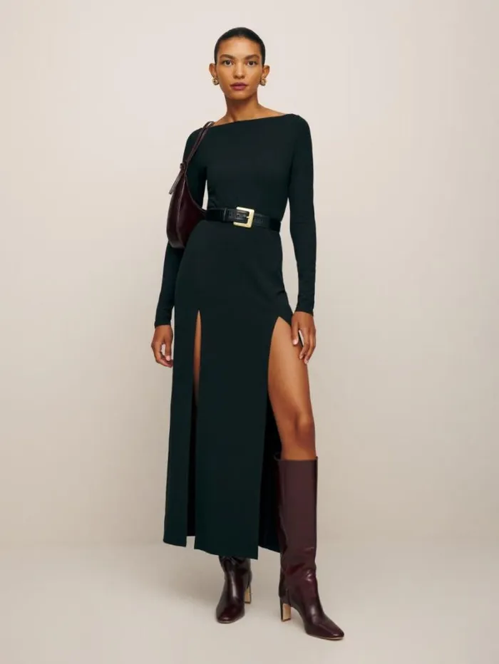 The Reformation Angeline Knit Dress Black 8211 ClothingWeddings