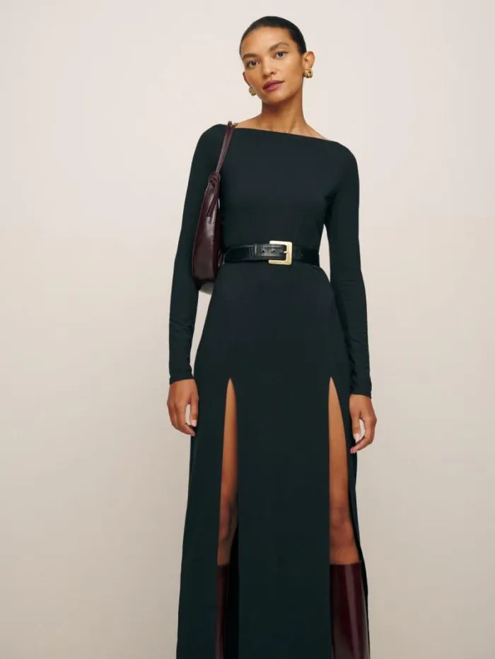 The Reformation Angeline Knit Dress Black 8211 ClothingWeddings