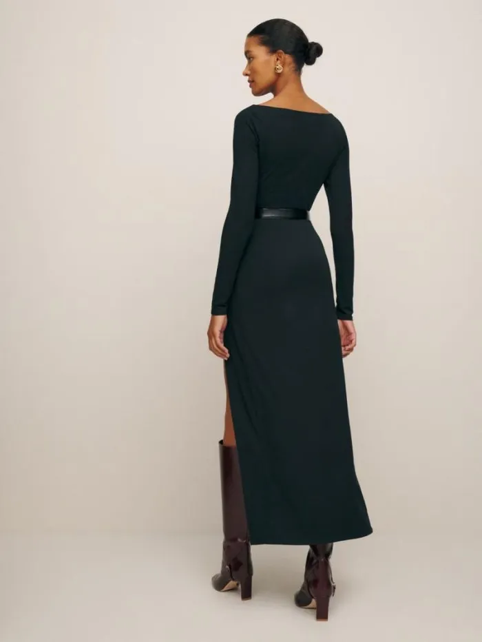 The Reformation Angeline Knit Dress Black 8211 ClothingWeddings