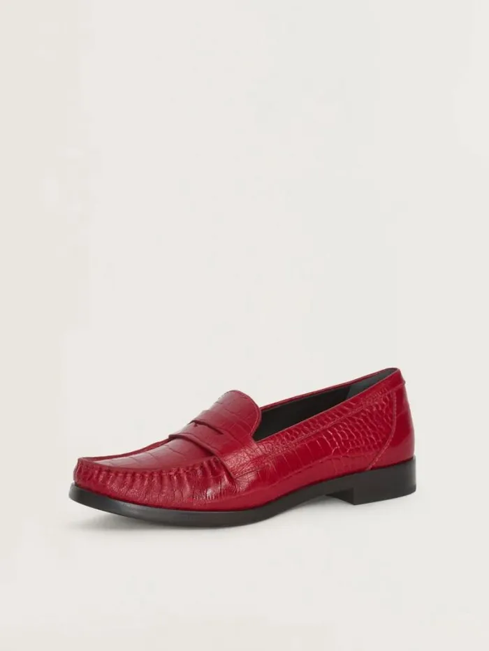 The Reformation Ani Ruched Loafer Red Croc 8211 Shoes
