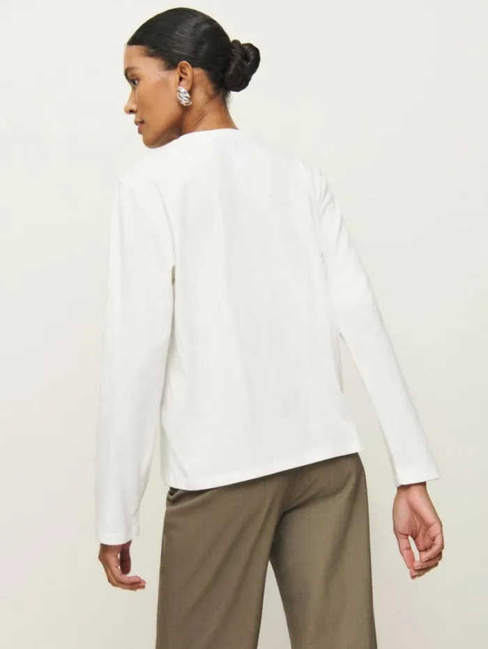 The Reformation Asher Oversized Long Sleeve Tee White 8211 Clothing