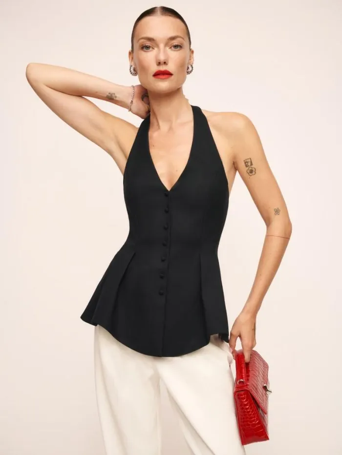 The Reformation Auli Top Black 8211 Clothing