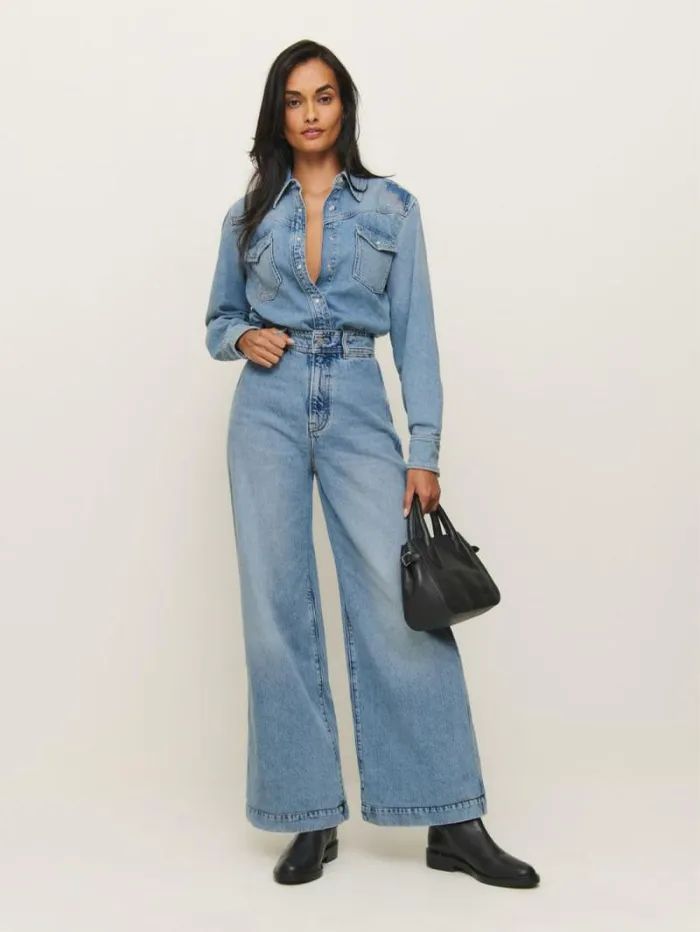 The Reformation Austin Ultra High Rise Wide Leg Jeans Sanders 8211 Clothing