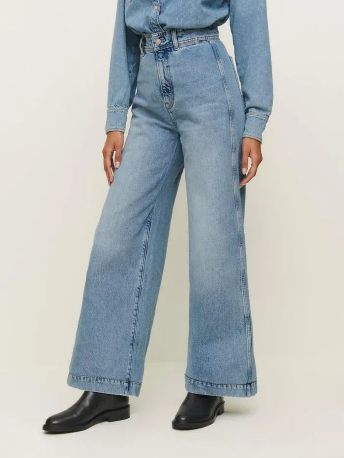 The Reformation Austin Ultra High Rise Wide Leg Jeans Sanders 8211 Clothing