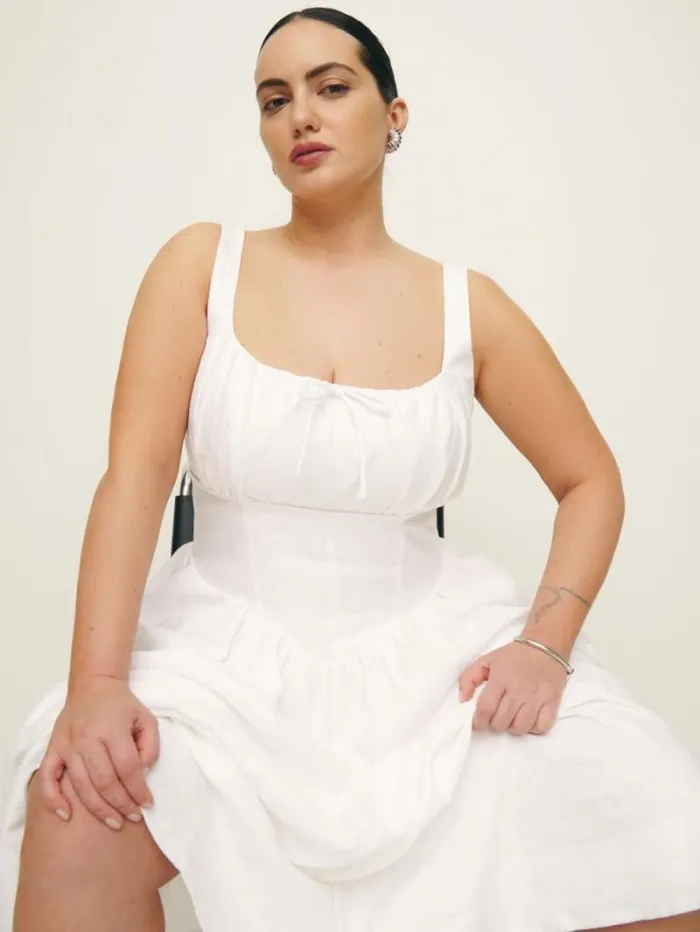 The Reformation Balia Linen Dress Es White 8211 Clothing