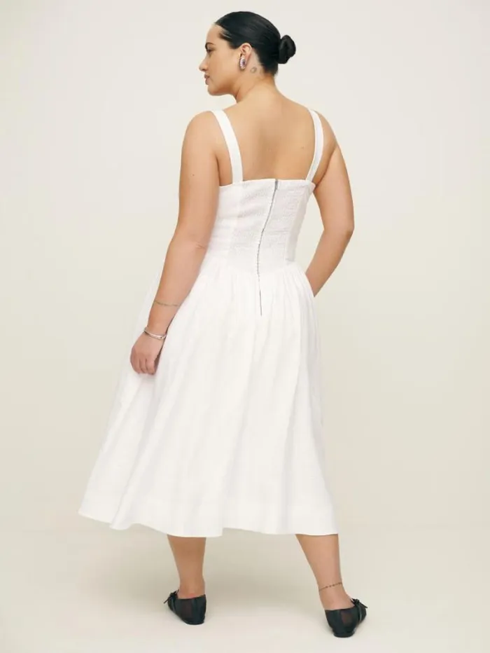 The Reformation Balia Linen Dress Es White 8211 Clothing