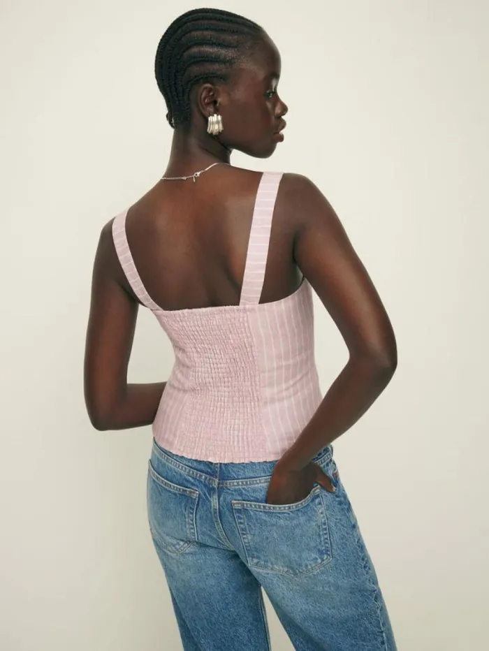 The Reformation Balia Linen Top Babygirl Stripe 8211 Clothing