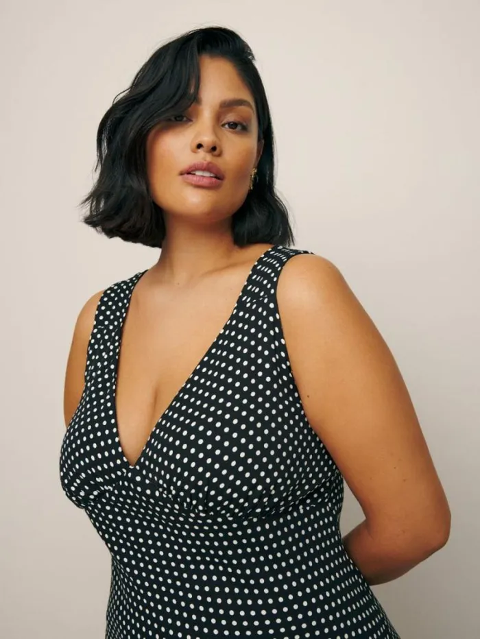 The Reformation Beauden Dress Es Caviar Dot 8211 Clothing