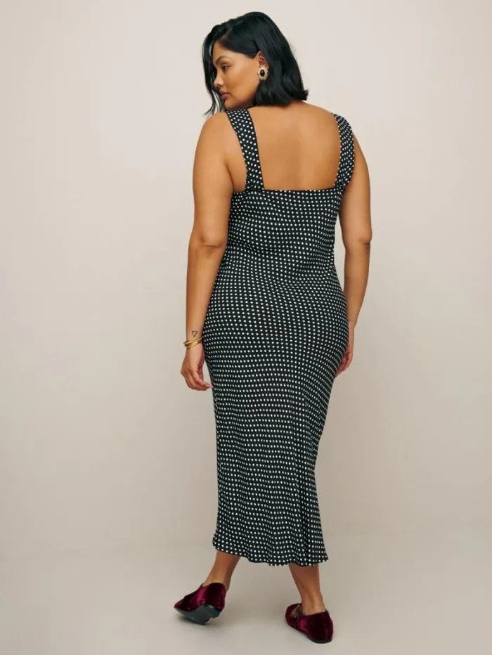 The Reformation Beauden Dress Es Caviar Dot 8211 Clothing