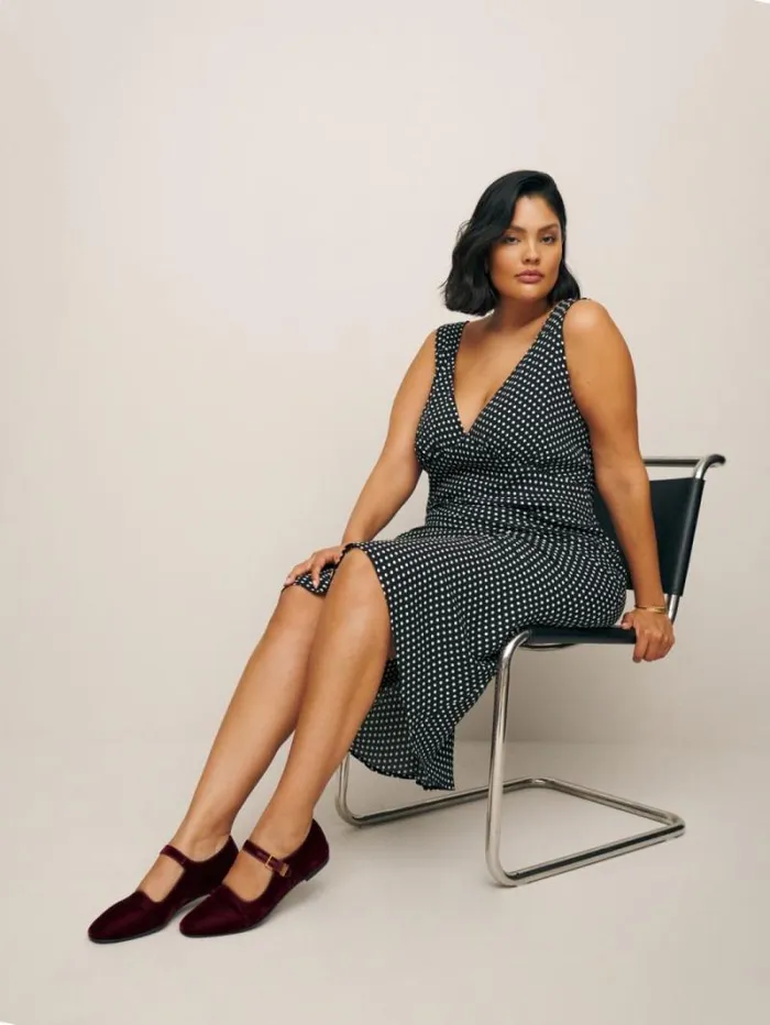 The Reformation Beauden Dress Es Caviar Dot 8211 Clothing